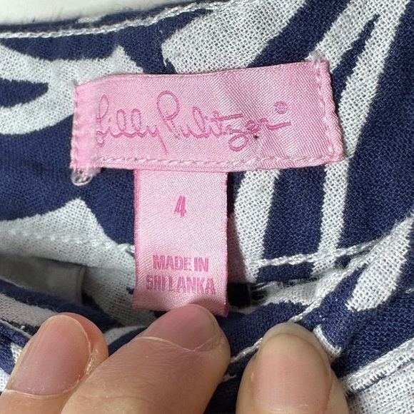 Lilly Pulitzer Elaine Cropped Pants Jacquard Bright Navy Size 4 - Picture 5 of 8
